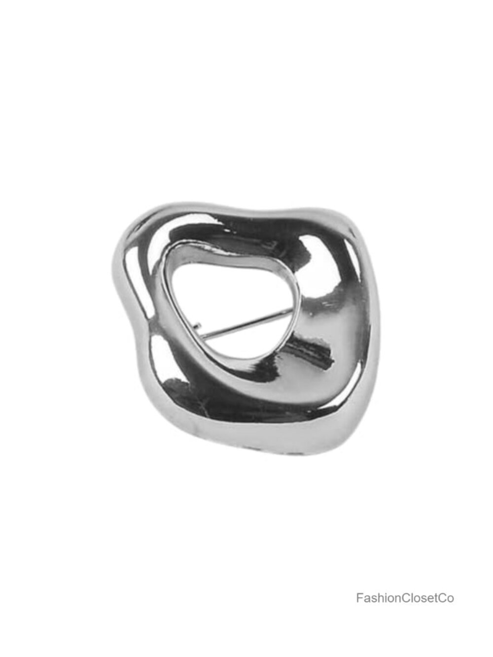 Gold-Tone Silver Plated Geometric Metal Brooch Pin Lapel Corsage Unisex